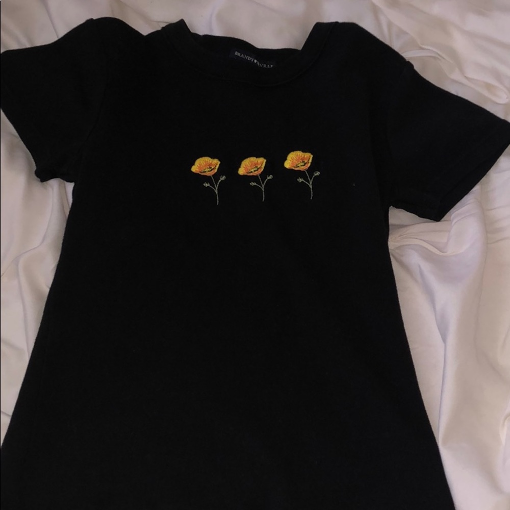 Brandy Melville Black Ashlyn Poppy Top